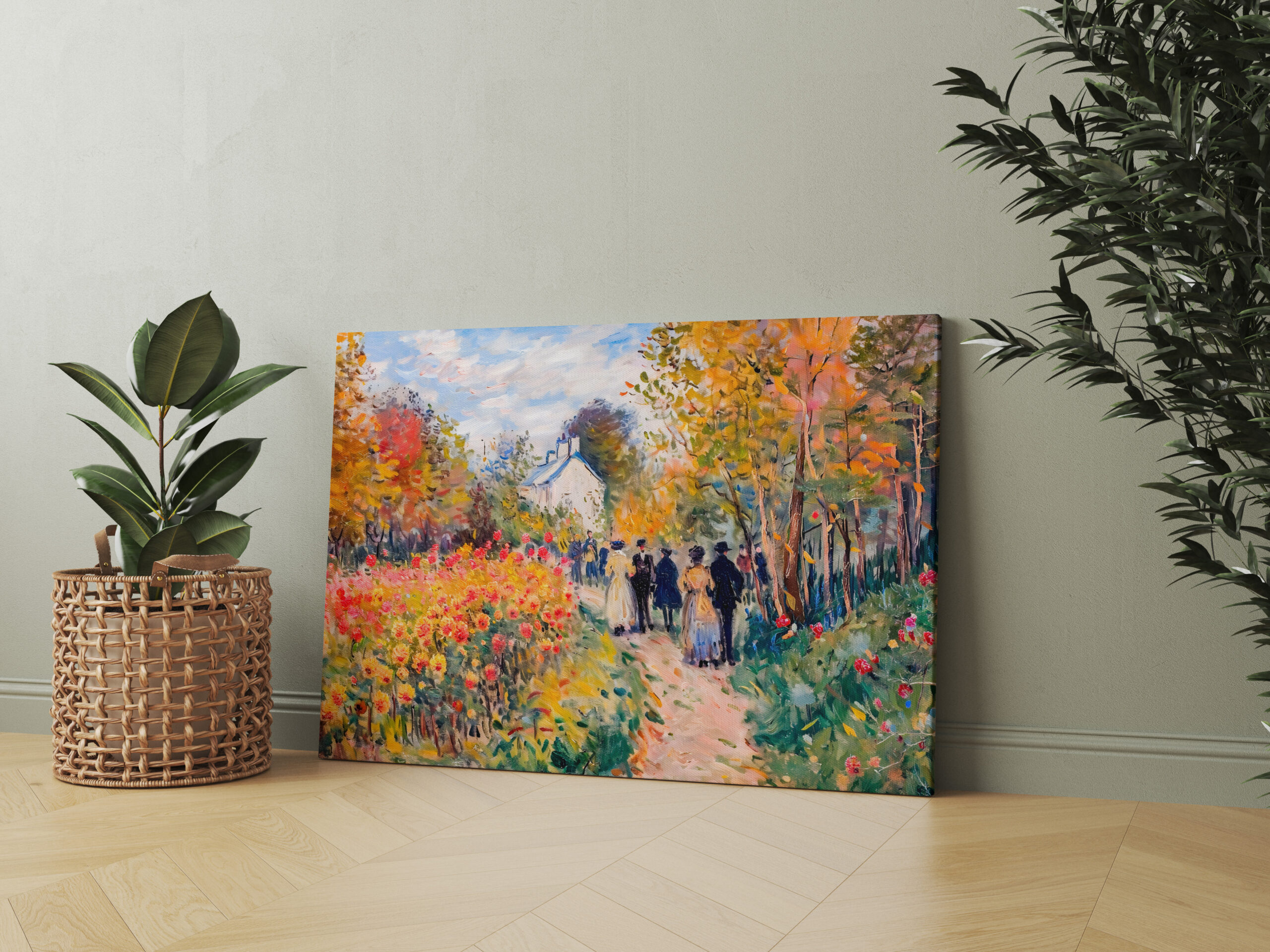 raxxa Canva: Impressionist Garden Art Mug Autumn Dahlia Garden Walk – Bild 2
