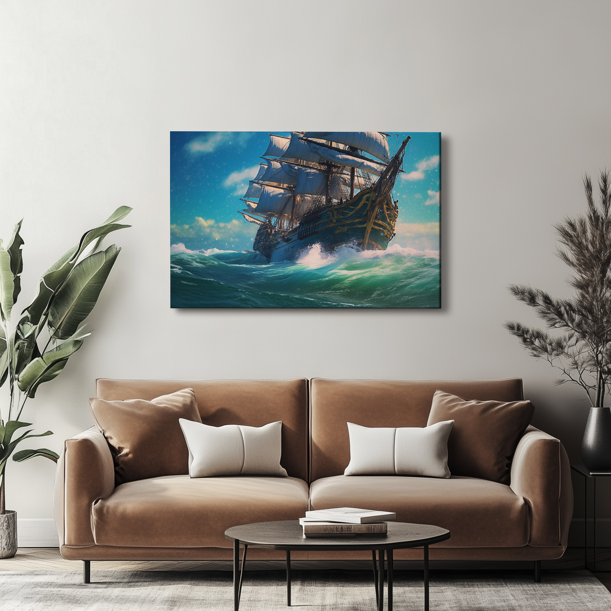 raxxa Canva: Historisches Segelschiff auf dem Meer