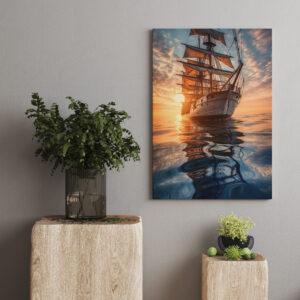 raxxa Canva: Historisches Segelschiff in ruhigem Wasser