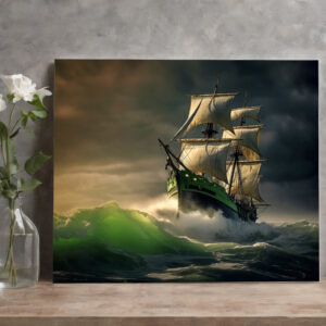 raxxa Canva: Segelschiff in grünen Wellen