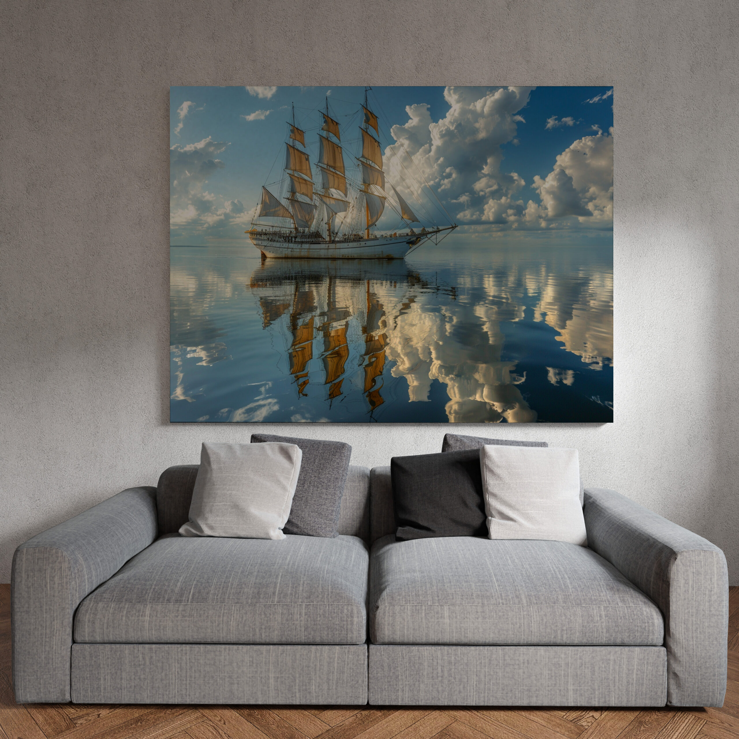 raxxa Canva: Segelschiff und Wolken mit Spiegelung - Image 2