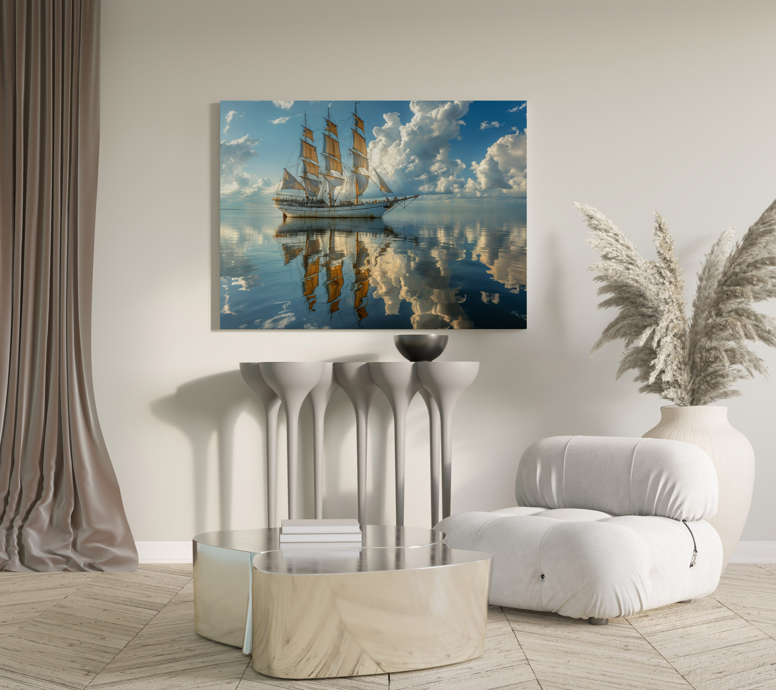 raxxa Canva: Segelschiff und Wolken mit Spiegelung - Image 3