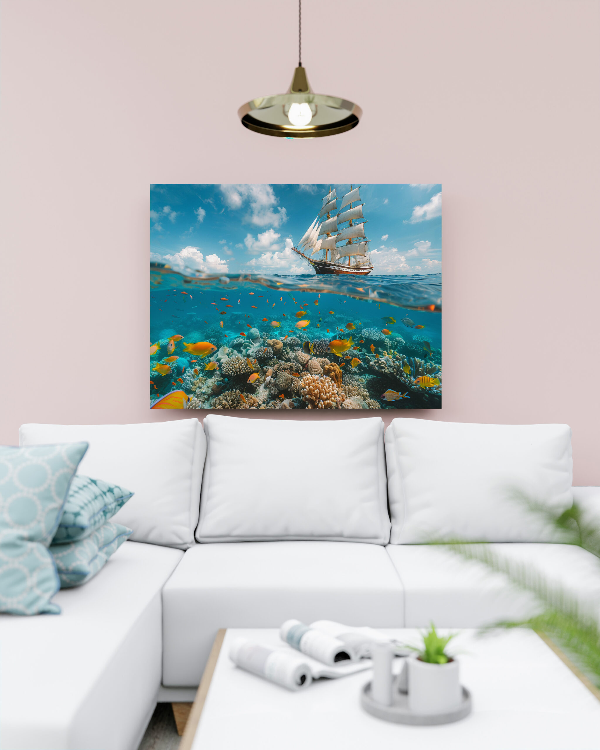 raxxa Canva: Segelschiff und Korallen mit Fischen – Bild 3