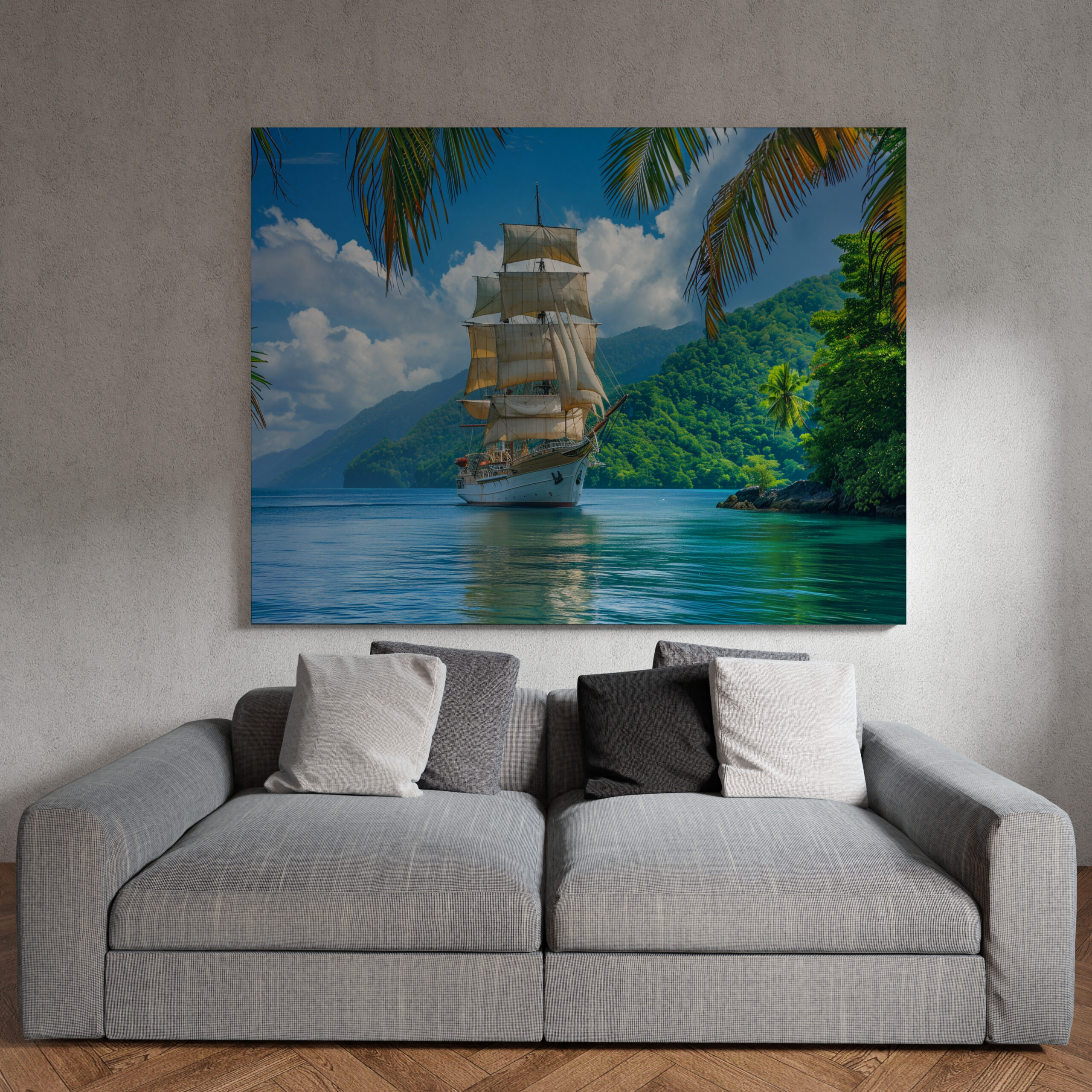 raxxa Canva: Historisches Segelschiff unter Palmen – Bild 3