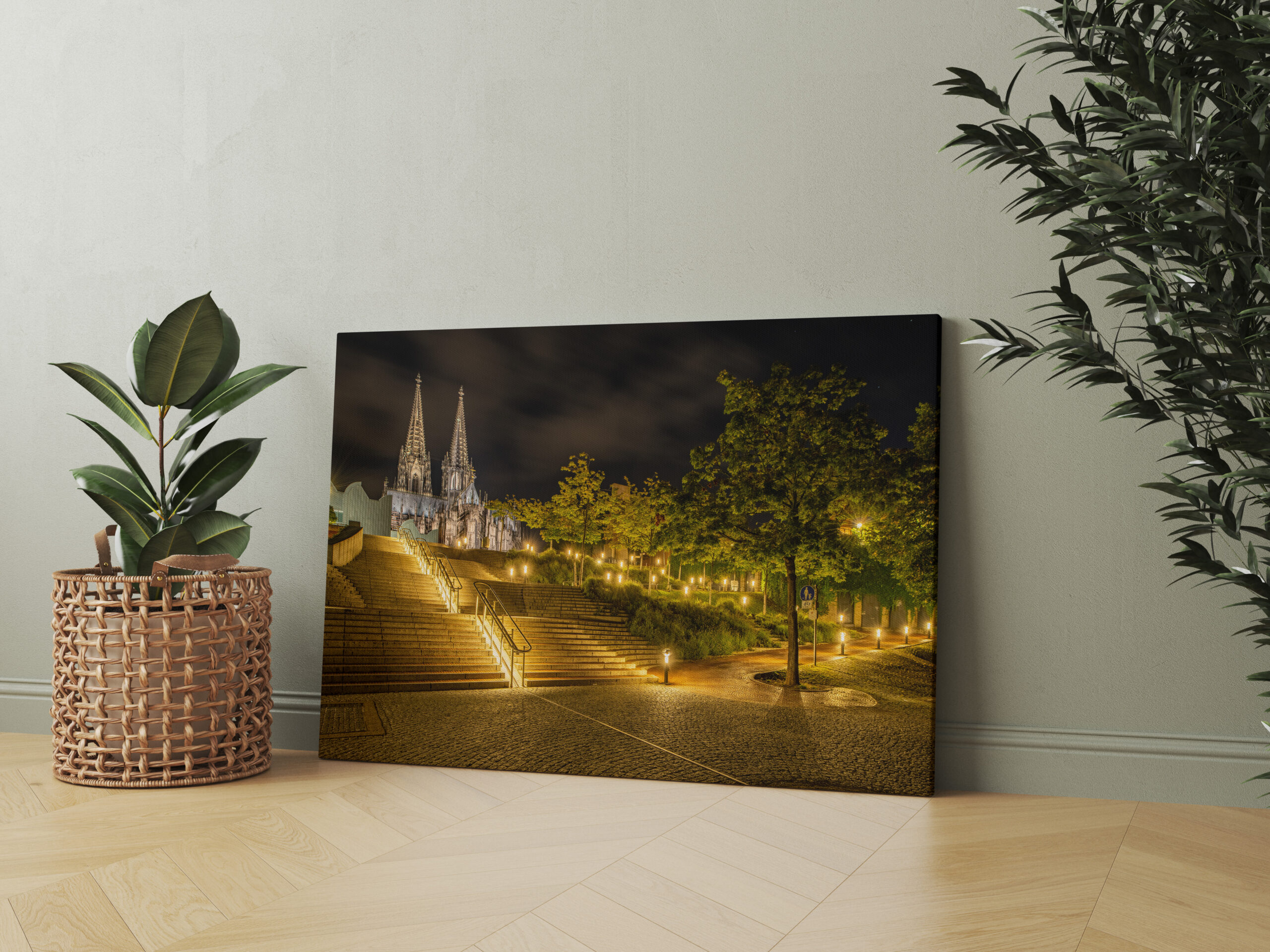 raxxa Canva: Kölner Dom bei Nacht Aufgang Domplatz - Imagen 2