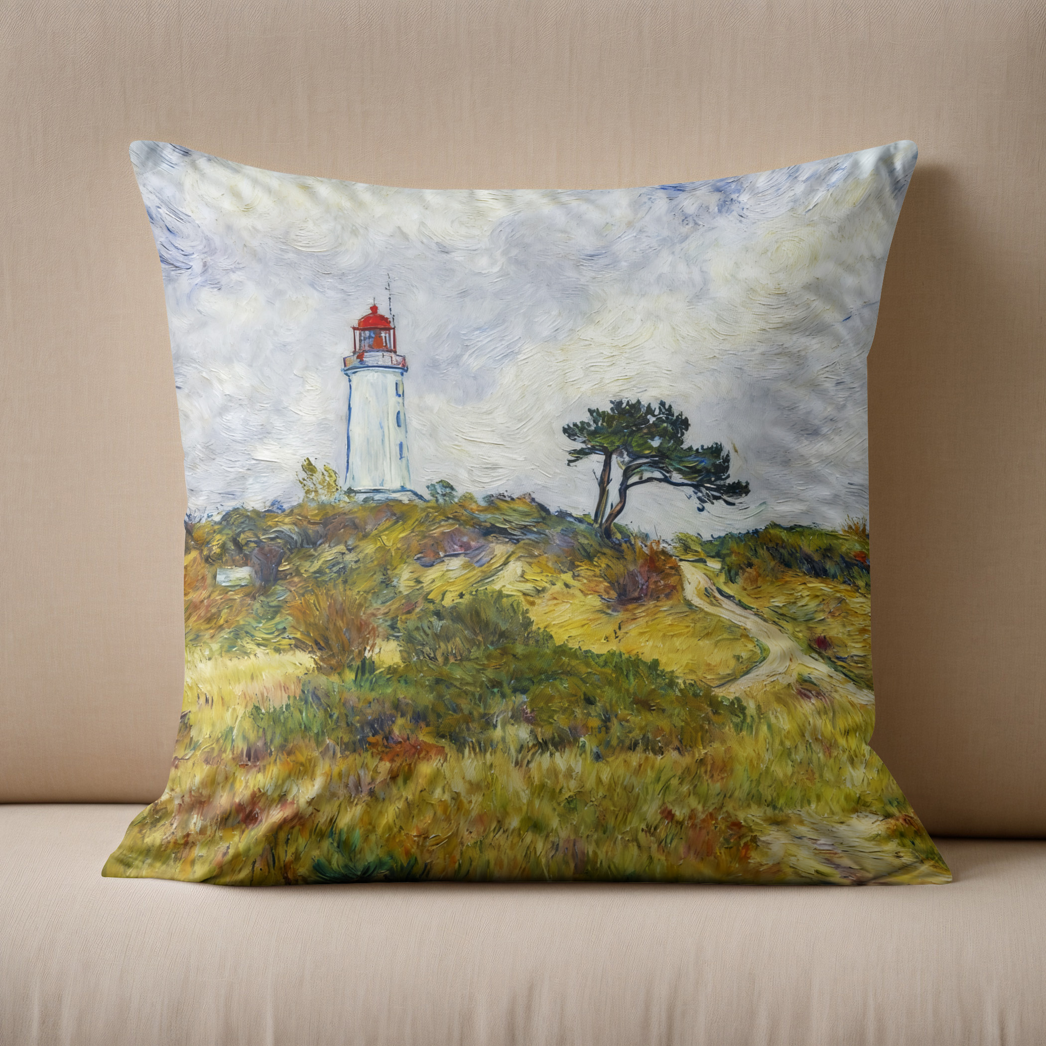 Kissen: Impressionist Coastline on Hiddensee Island at Sunset