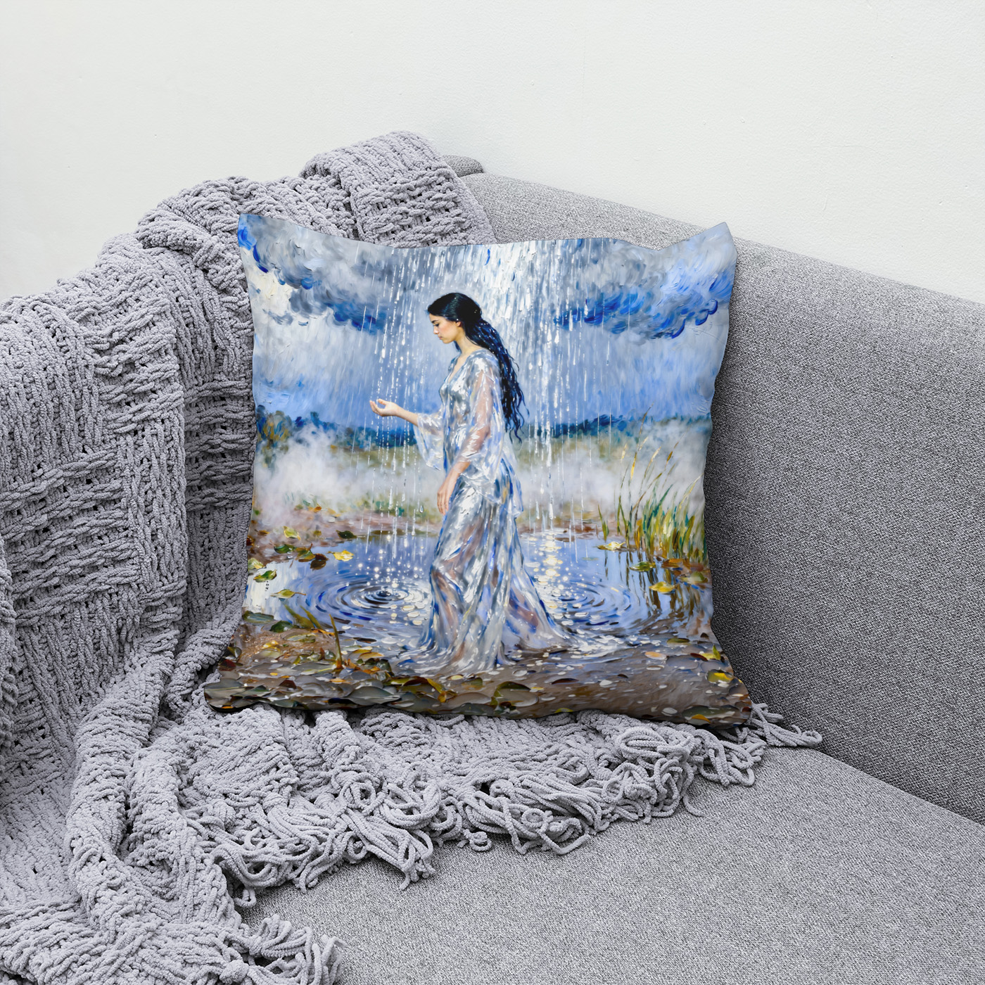 Kissen: Nephele Goddess of Clouds and Rain from Greek Mythology