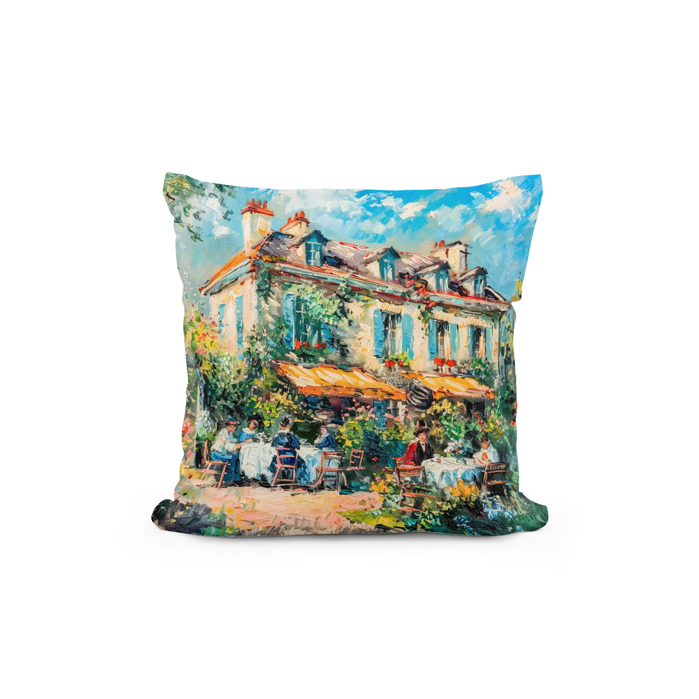 Kissen: Impressionist Garden Art Mug Summer House Gathering – Image 2
