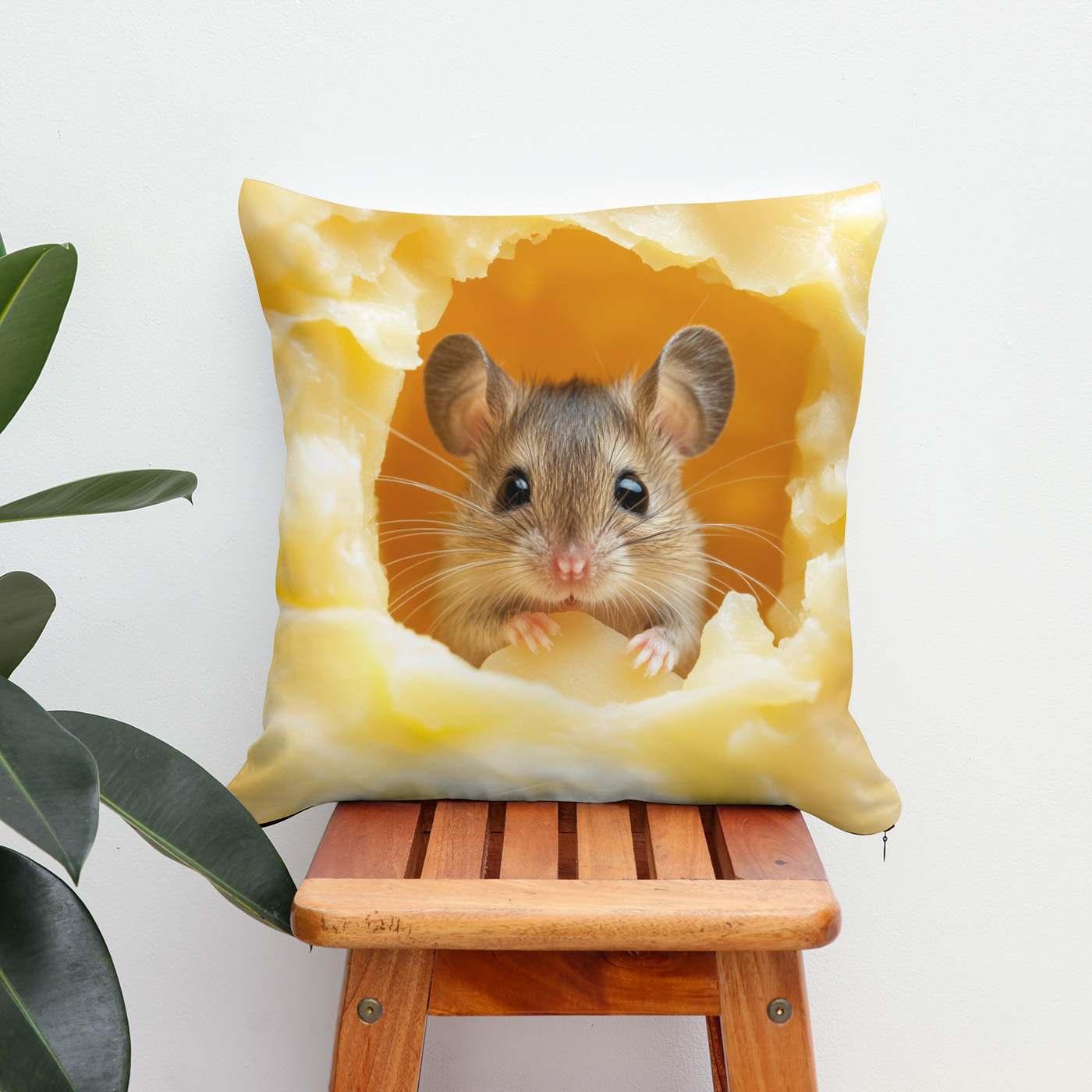 Kissen: Traumhaus - Maus im Haus aus Käse