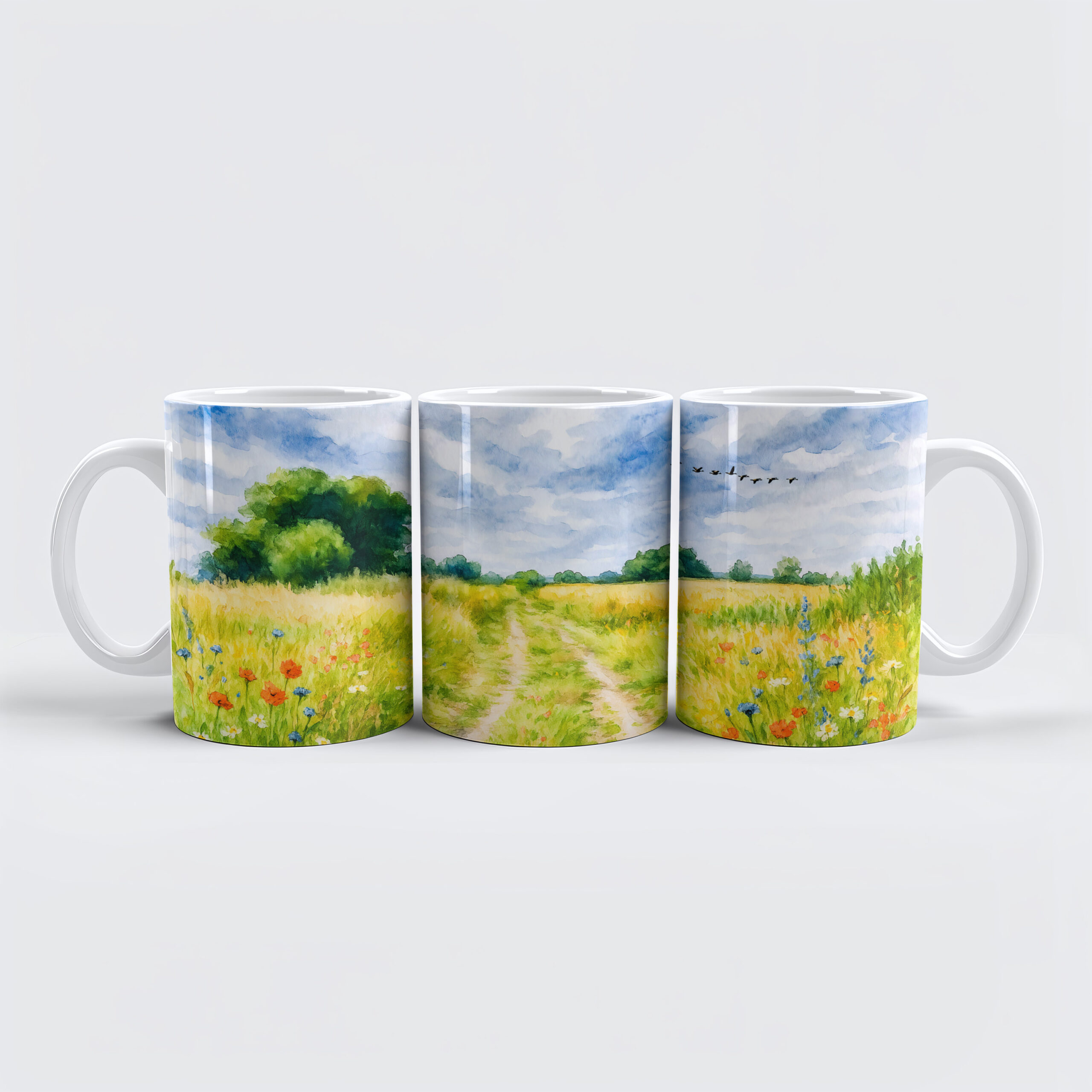 raxxa Premium-Tasse: Meadow path island aquarell havelland