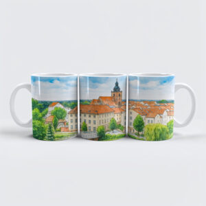 raxxa Premium-Tasse: Havelberg town center aquarell havelland