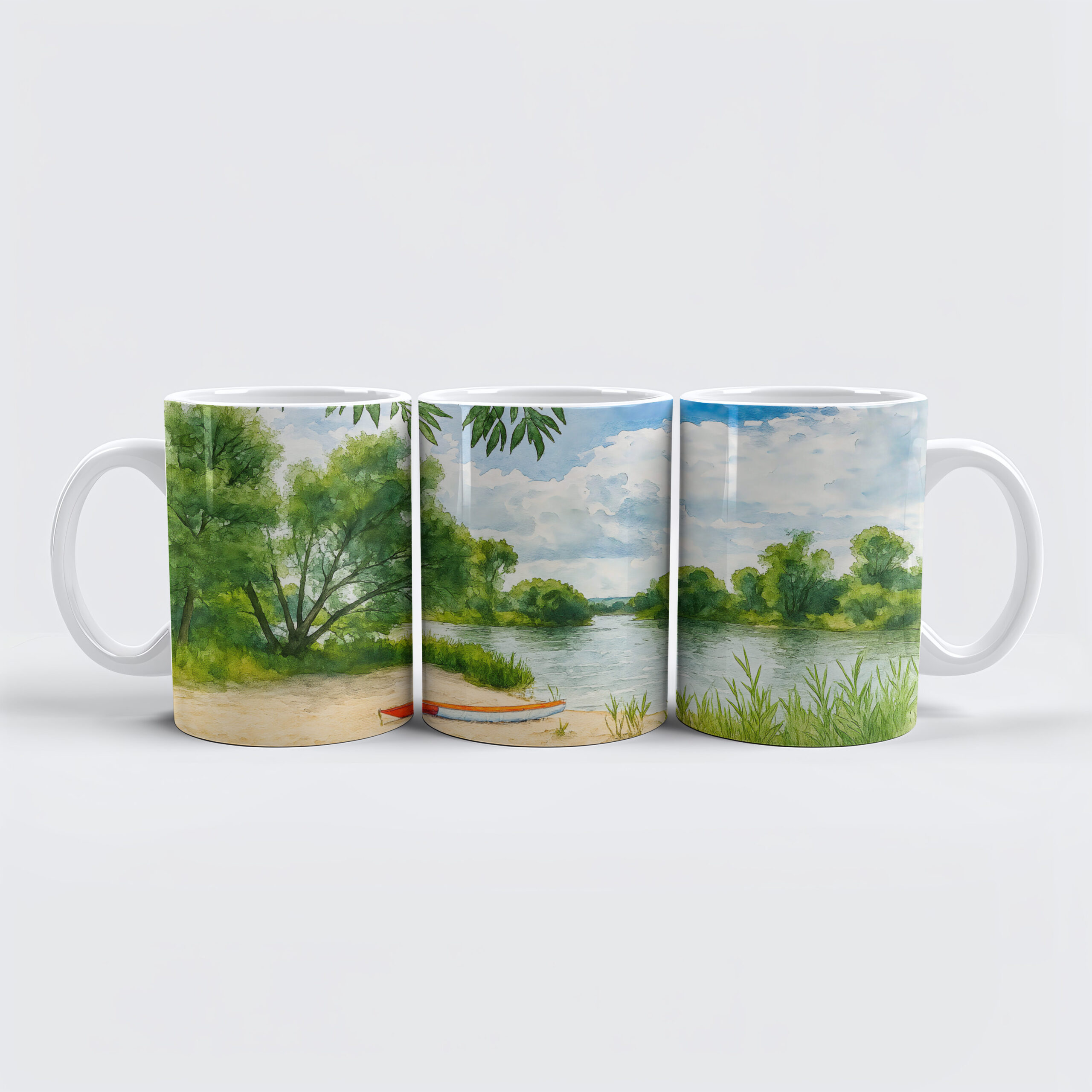 raxxa Premium-Tasse: Boat resting place aquarell havelland