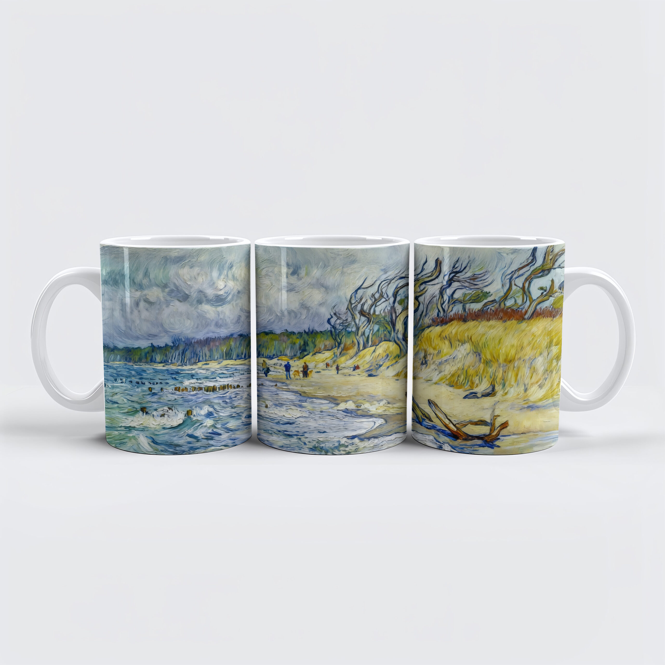 raxxa Premium-Tasse: Impressionist Stormy Baltic Sea at the Weststrand on the Darss Coast