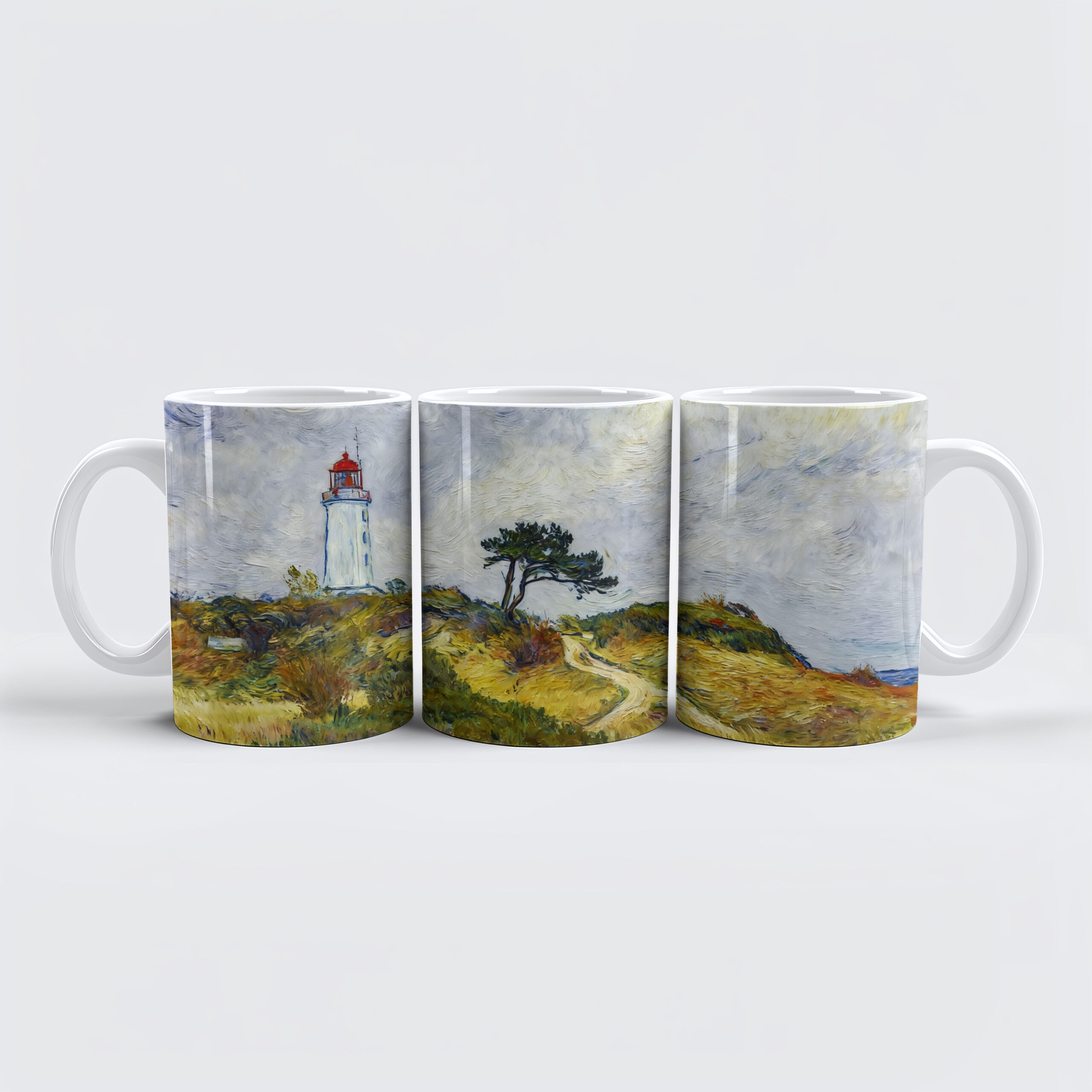 raxxa Premium-Tasse: Impressionist Coastline on Hiddensee Island at Sunset