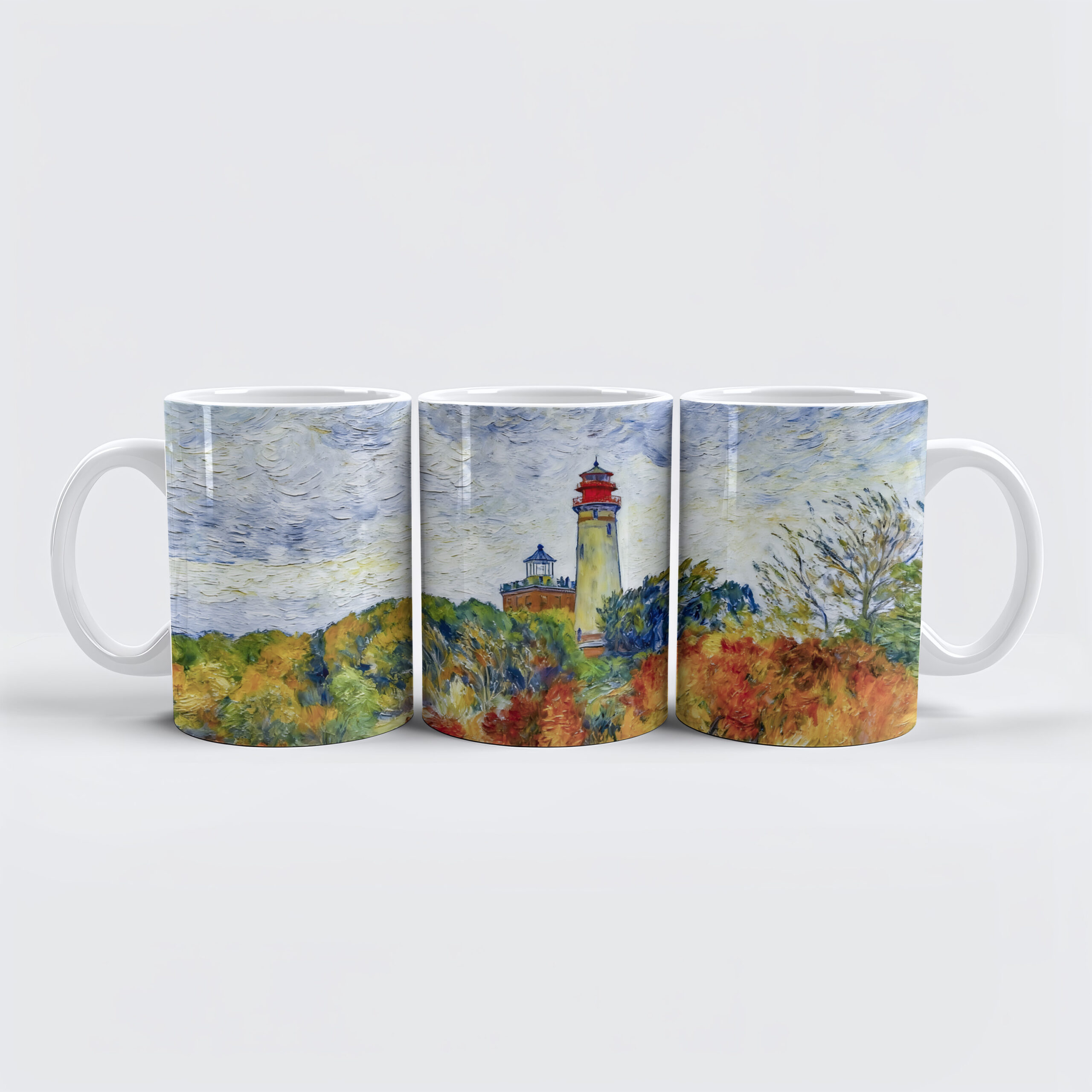 raxxa Premium-Tasse: Impressionist Autumn Scene at Kap Arkona Lighthouse on Ruegen Island