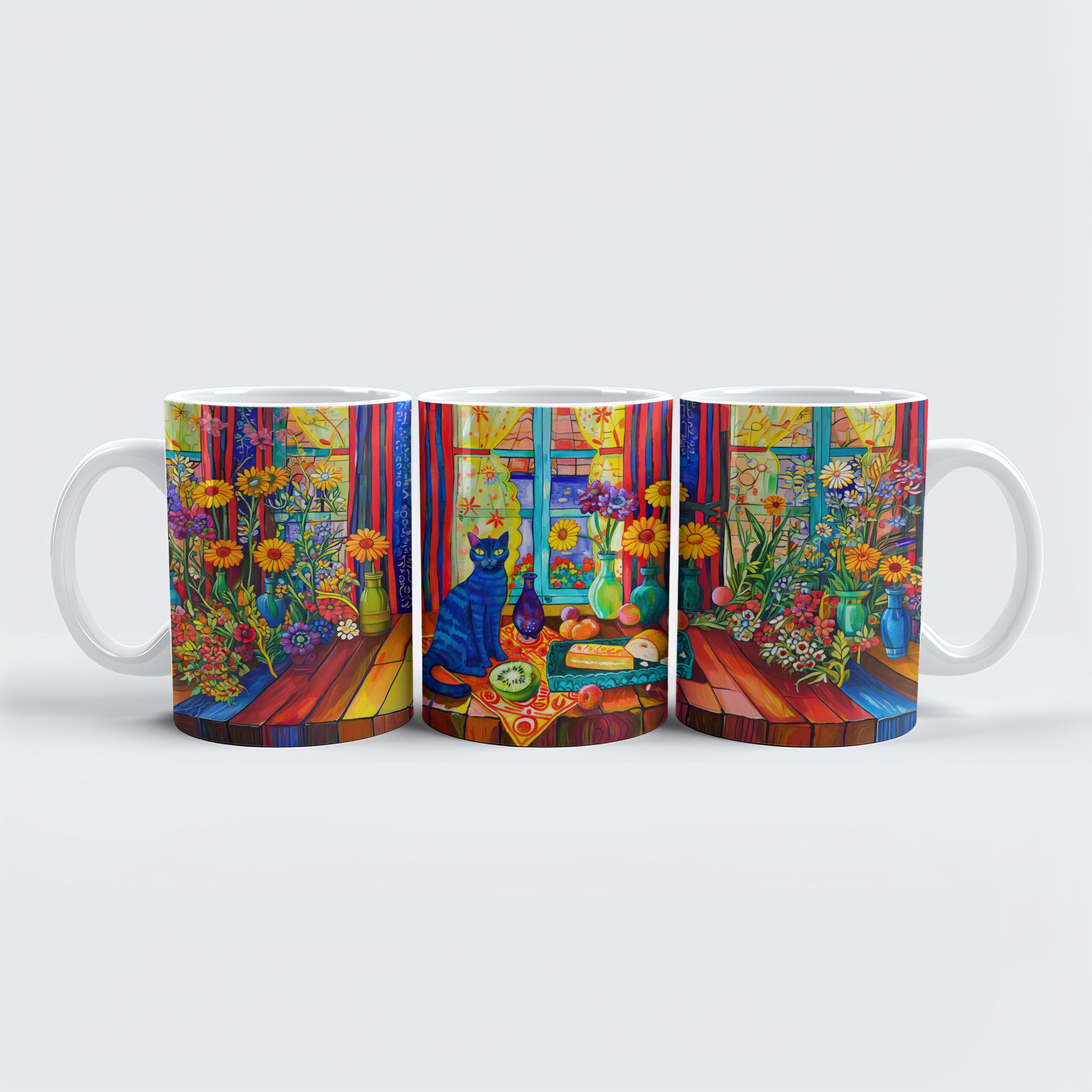 raxxa Premium-Tasse: Cat on Kitchen Table by Window