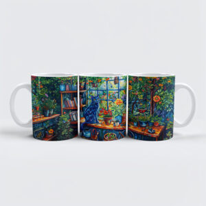 raxxa Premium-Tasse: Cat sitting on Garden House Windowsill
