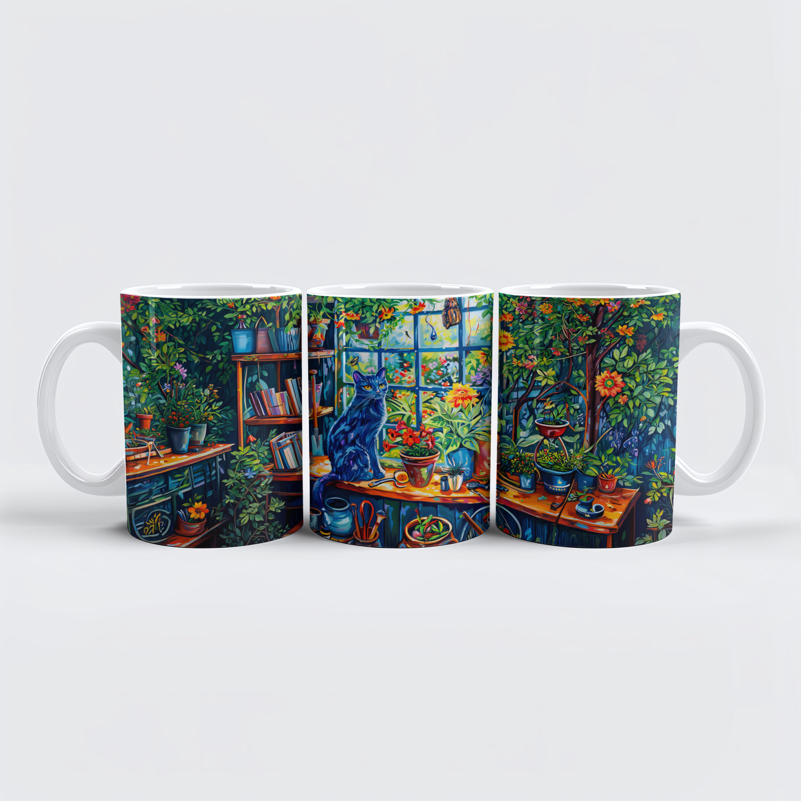 raxxa Premium-Tasse: Cat sitting on Garden House Windowsill