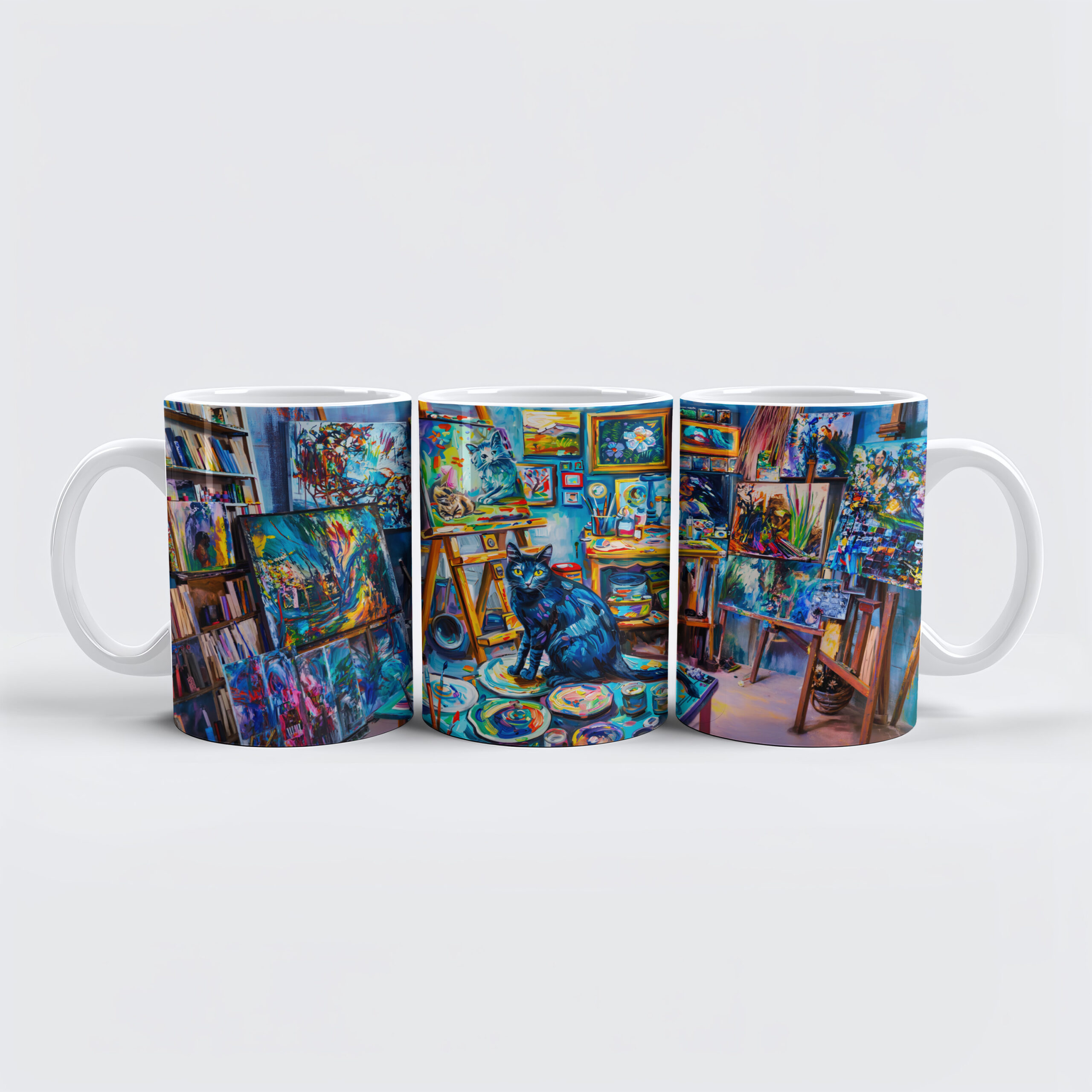 raxxa Premium-Tasse: Cat sitting in Painters Studio