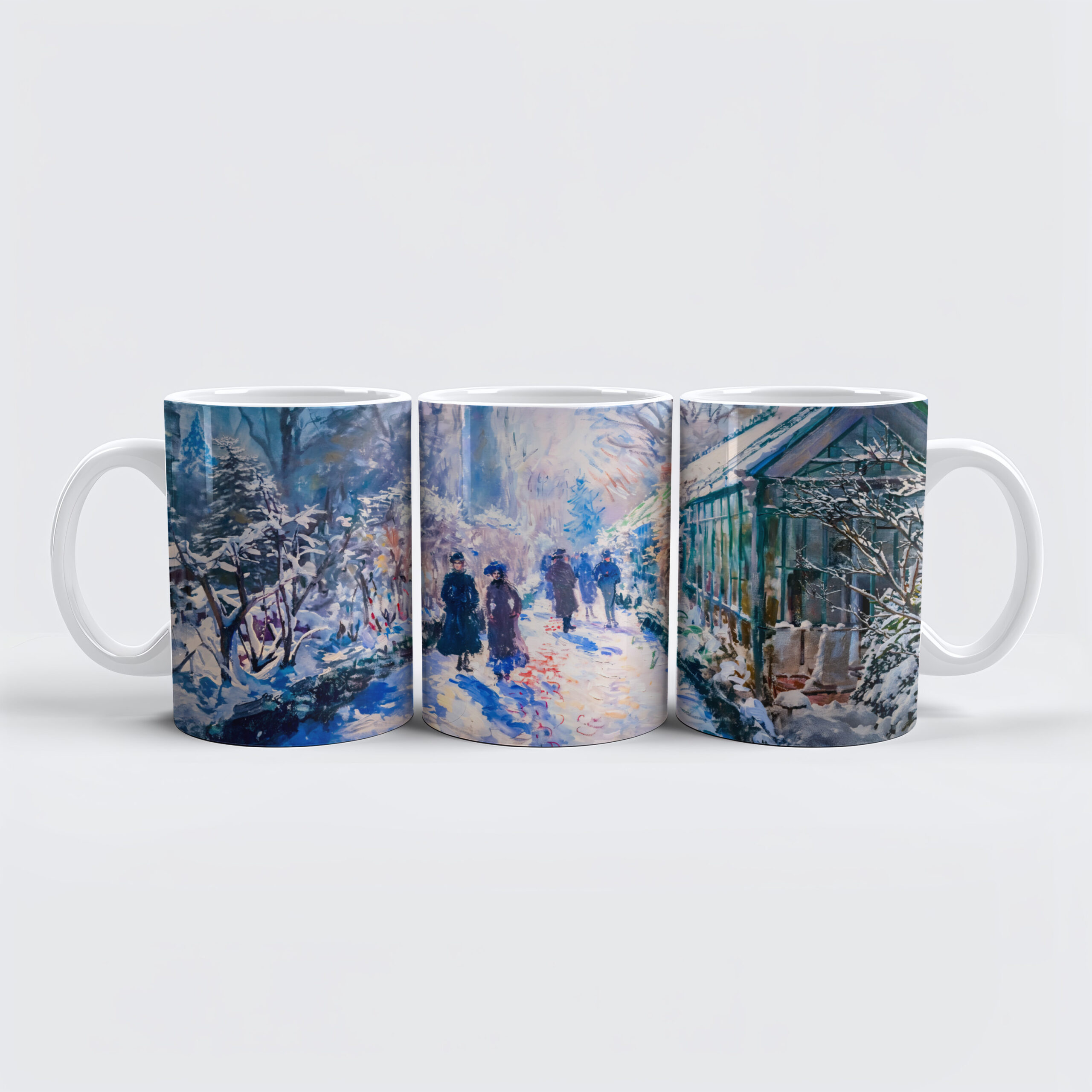raxxa Premium-Tasse: Impressionist Garden Art Mug Winter Pathway Scene