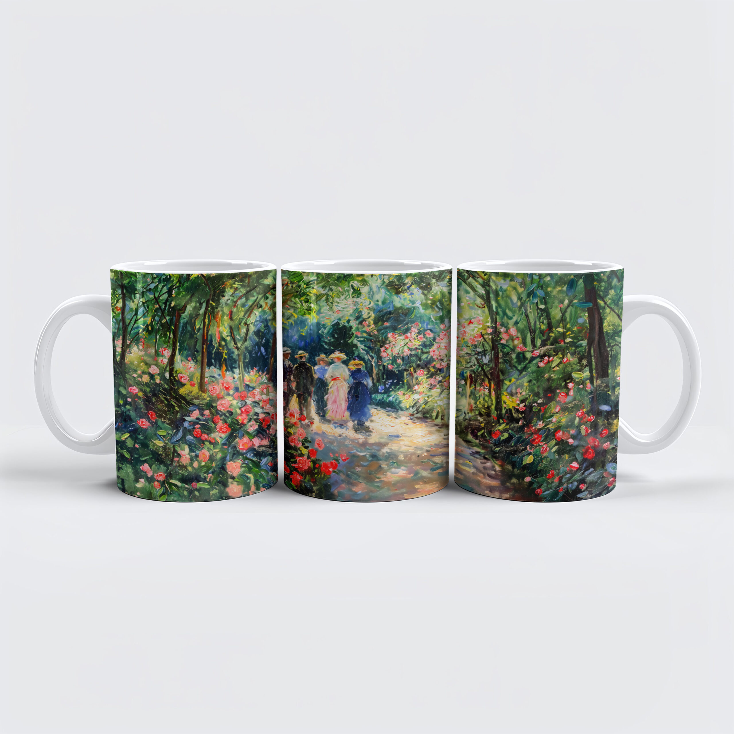 raxxa Premium-Tasse: Impressionist Garden Art Mug Rose Garden Path