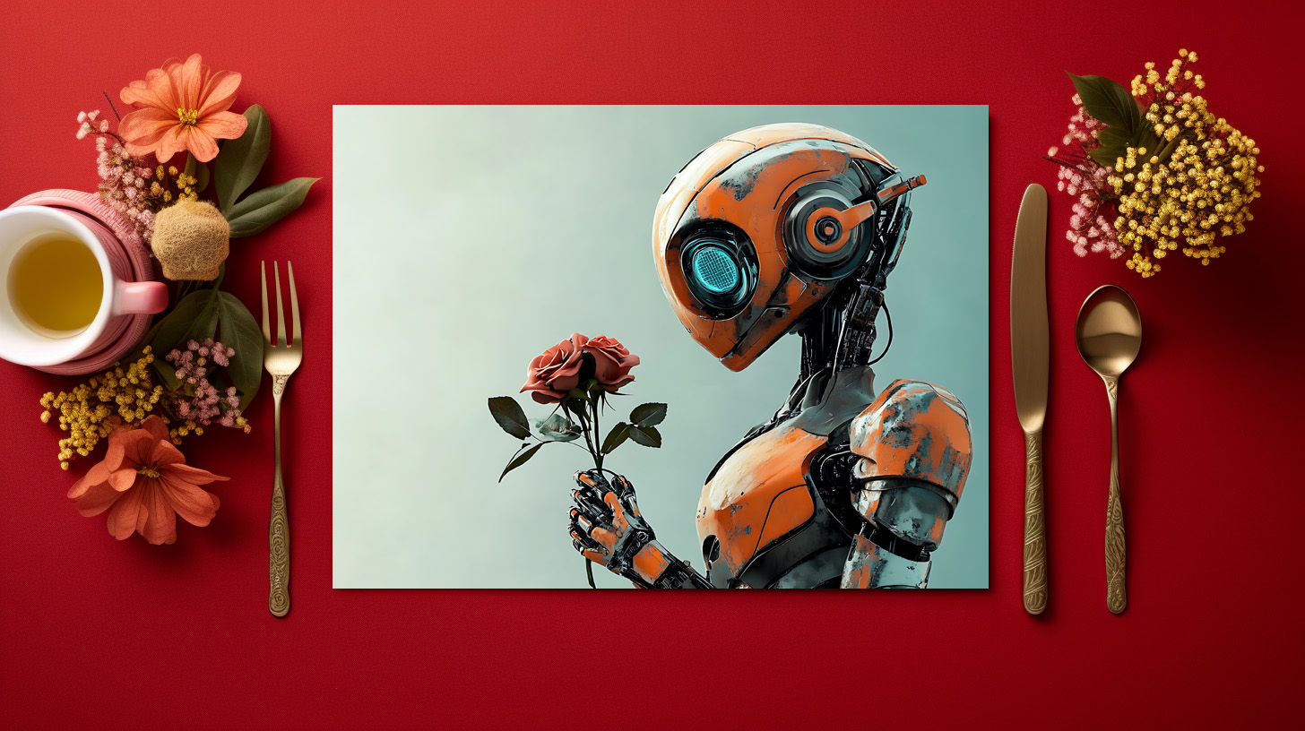raxxa Premium-Tischset: Roboter Rose