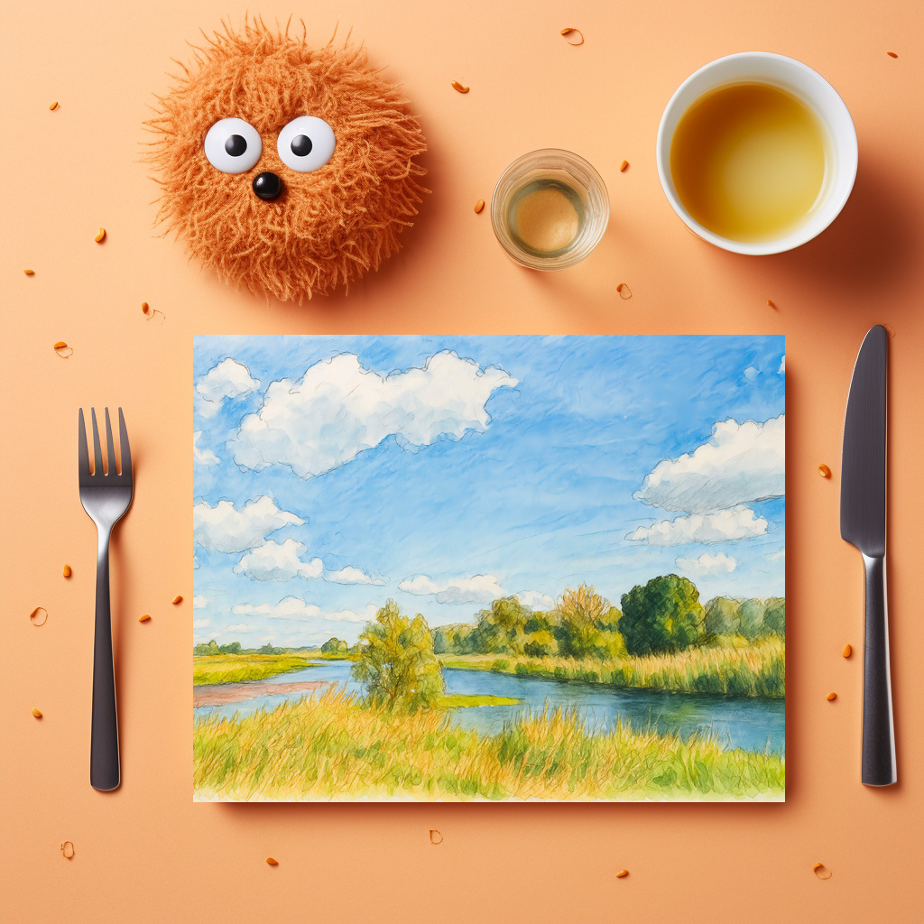 raxxa Premium-Tischset: Gülpe Havel view aquarell havelland style – Image 3