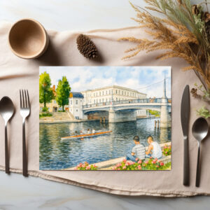 raxxa Premium-Tischset: Jahrtausend bridge aquarell havelland style