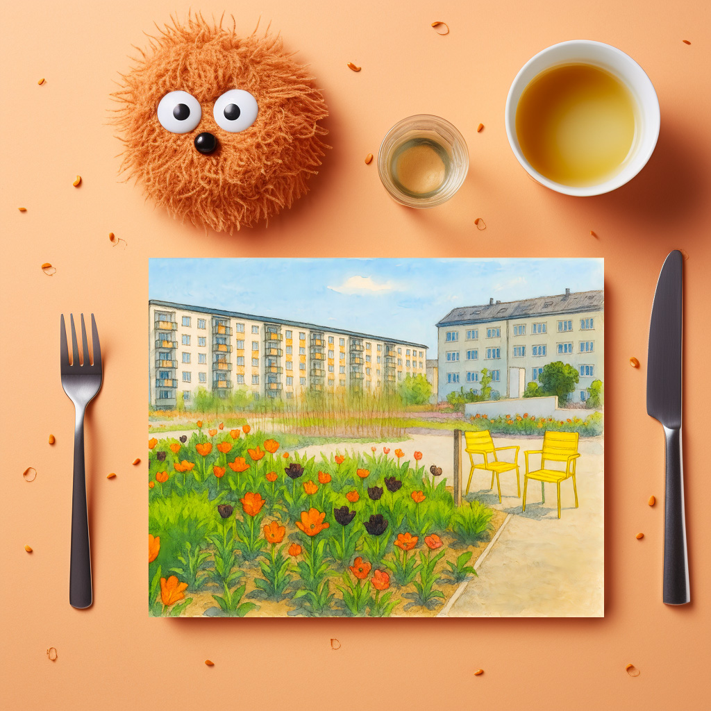 raxxa Premium-Tischset: Premnitz tulips season aquarell havelland