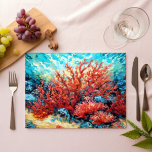 raxxa Premium-Tischset: Coral Reef in Swirling Underwater Oil Painting