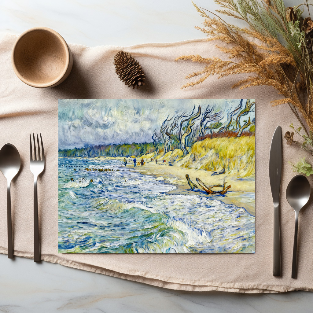 raxxa Premium-Tischset: Impressionist Stormy Baltic Sea at the Weststrand on the Darss Coast – Bild 3