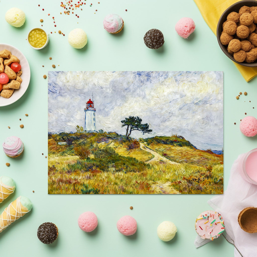 raxxa Premium-Tischset: Impressionist Coastline on Hiddensee Island at Sunset