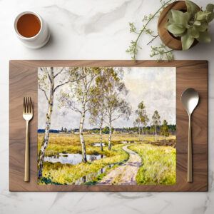 raxxa Premium-Tischset: Impressionist Landscape of Worpswede in the Teufelsmoor Region