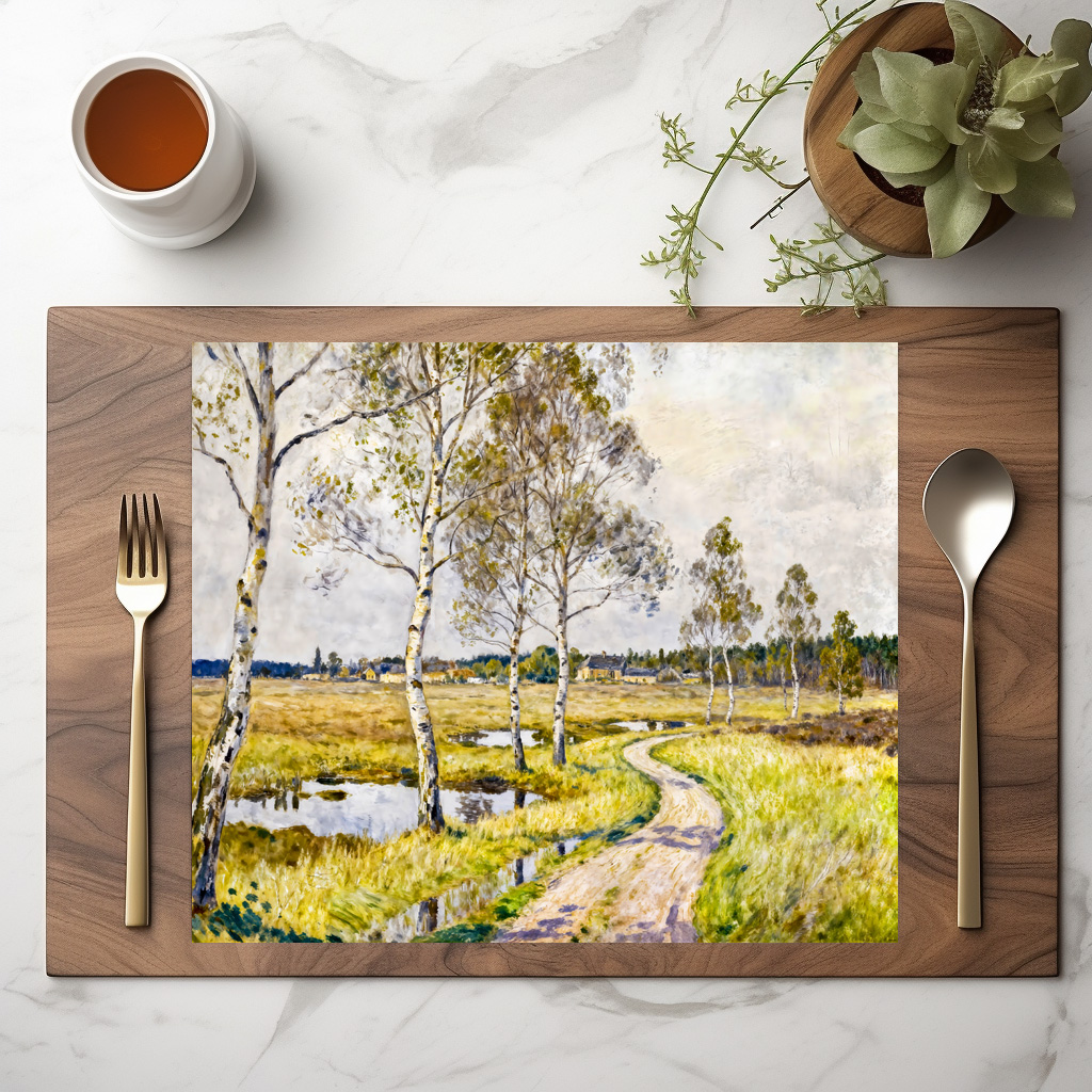 raxxa Premium-Tischset: Impressionist Landscape of Worpswede in the Teufelsmoor Region