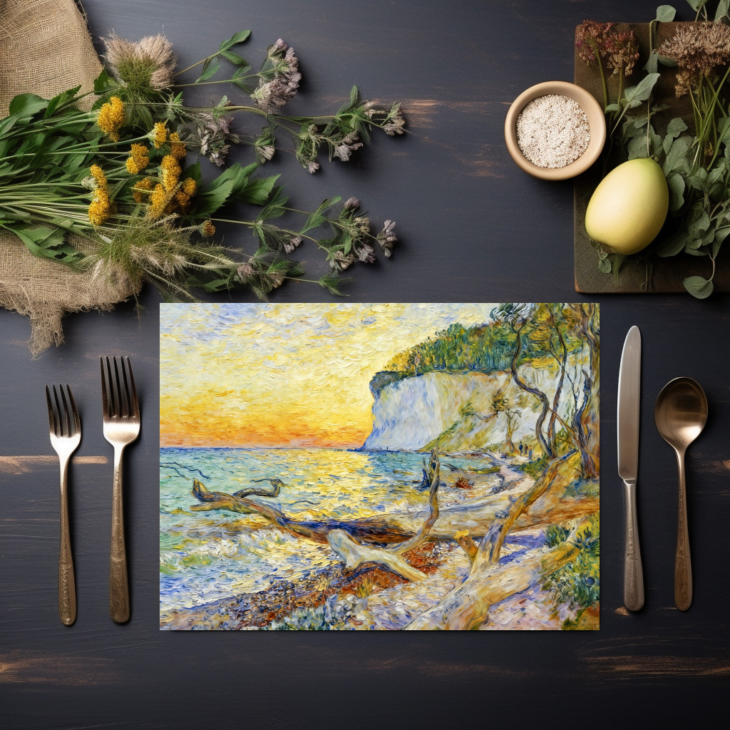 raxxa Premium-Tischset: Impressionist Cliffs on Ruegen Island with Baltic Shoreline – Bild 3