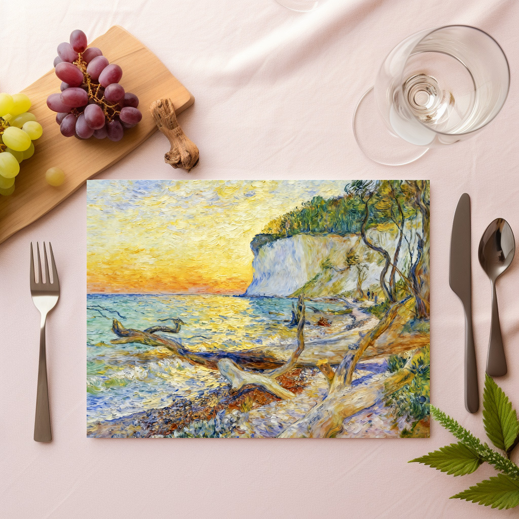 raxxa Premium-Tischset: Impressionist Cliffs on Ruegen Island with Baltic Shoreline – Bild 2
