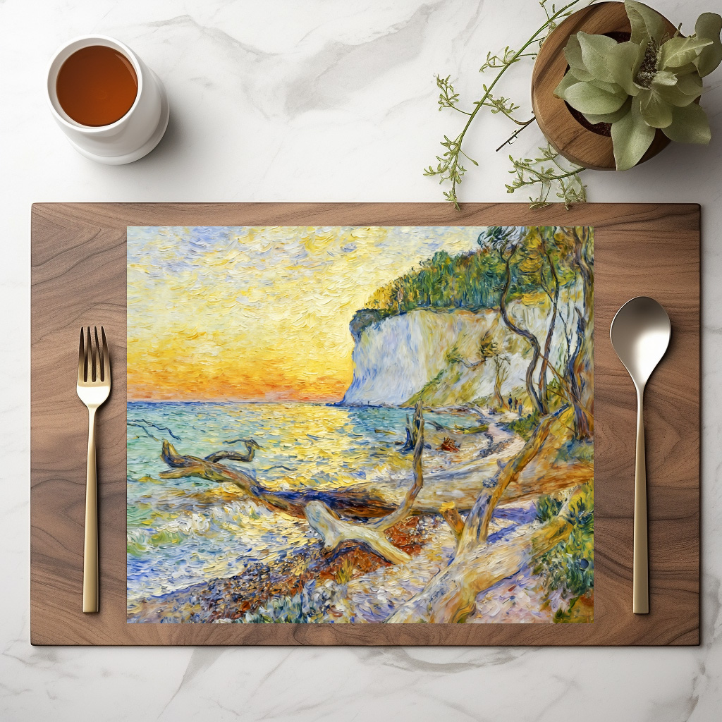raxxa Premium-Tischset: Impressionist Cliffs on Ruegen Island with Baltic Shoreline