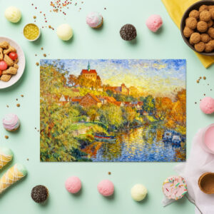 raxxa Premium-Tischset: Impressionist Autumn View of Havelberg Cathedral with Riverside Town