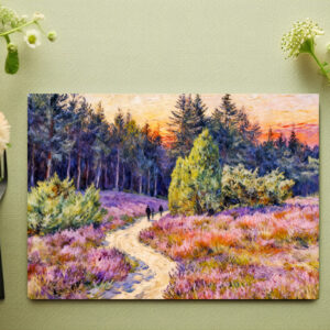 raxxa Premium-Tischset: Impressionist Landscape of the Lueneburg Heath at Sunset
