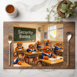 raxxa Premium-Tischset: Spy Crab Classroom Learning Essential Security Basics