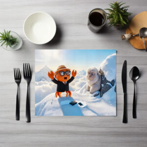 raxxa Premium-Tischset: Spy Crab Shocked Seeing Real Yeti Creature