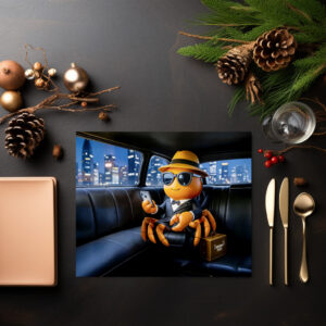 raxxa Premium-Tischset: Spy Crab Riding In Stretch Limo Mission
