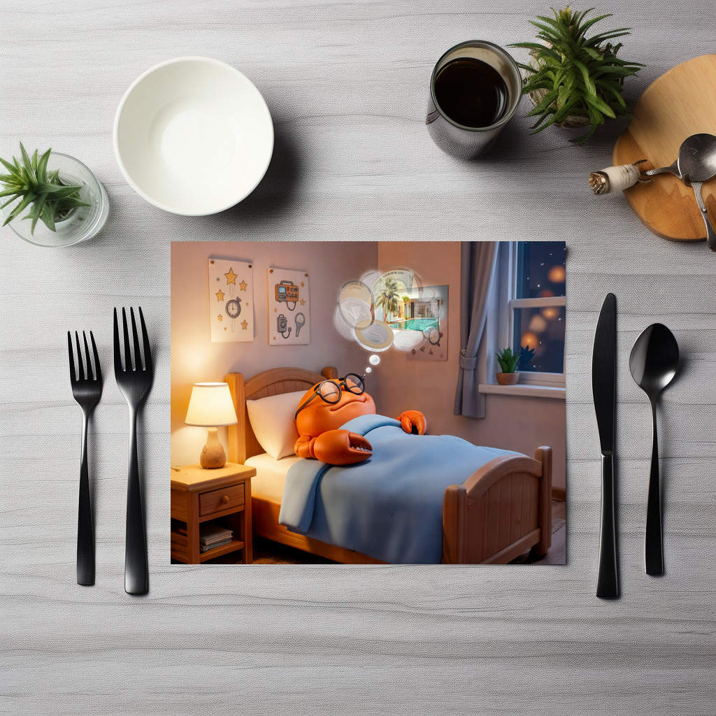 raxxa Premium-Tischset: Sleeping Crab Dreaming Of Wealth And Treasure – Bild 3