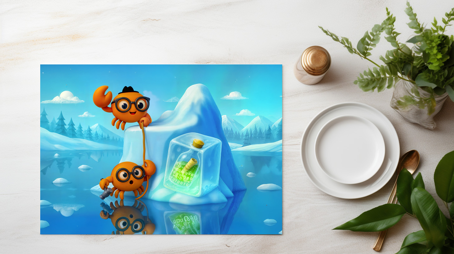 raxxa Premium-Tischset: Spy Crabs Climbing Iceberg For Secret Message – Bild 2