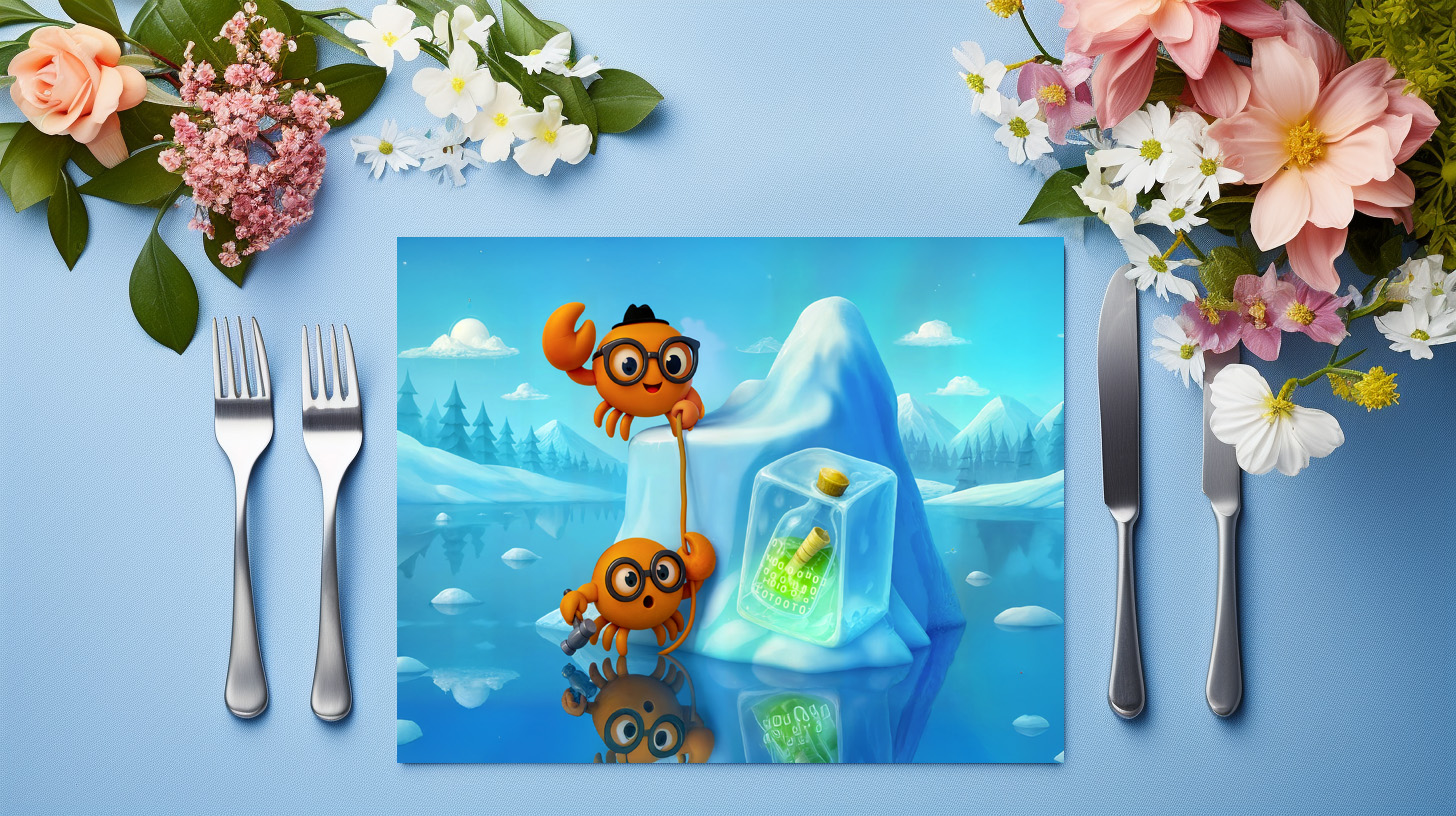 raxxa Premium-Tischset: Spy Crabs Climbing Iceberg For Secret Message – Bild 3