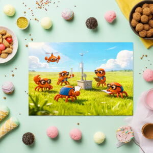 raxxa Premium-Tischset: Spy Crabs Learning How Weather Station Works