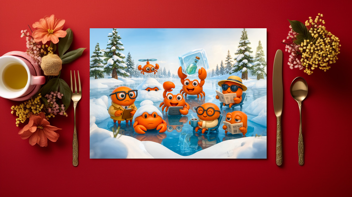 raxxa Premium-Tischset: Spy Crab Winter Team On Arctic Mission