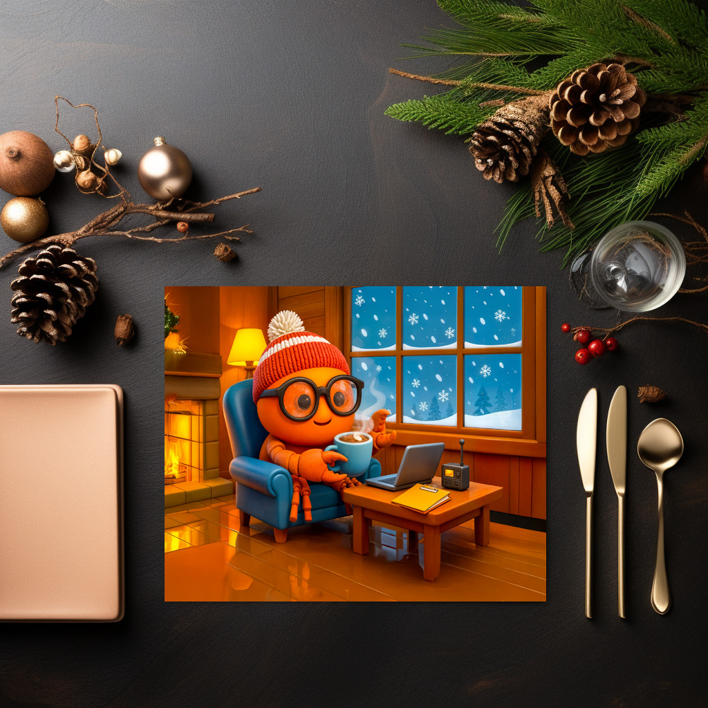 raxxa Premium-Tischset: Spy Crab Working Warm Indoors With Coffee - Imagen 2