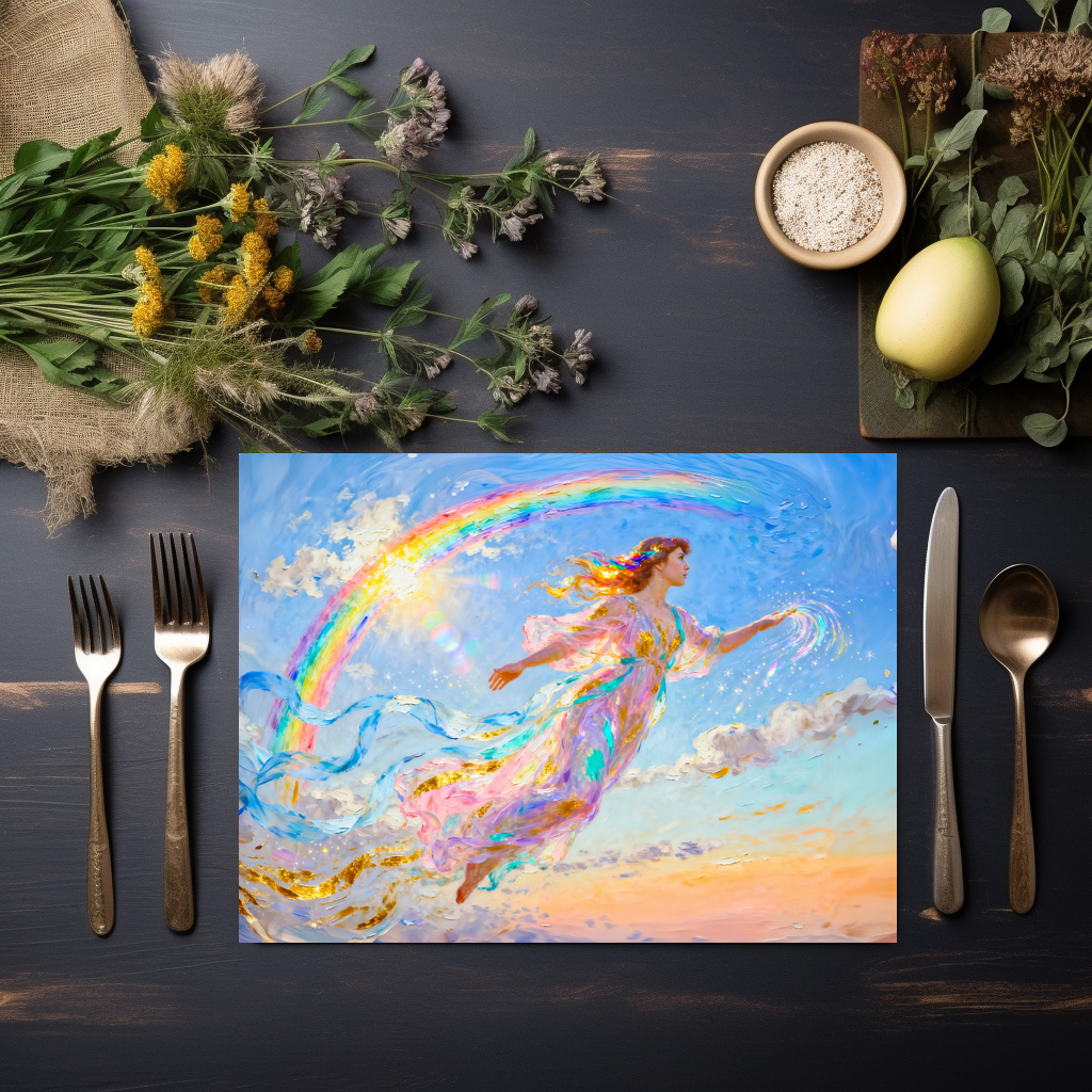 raxxa Premium-Tischset: Iris Goddess of the Rainbow from Greek Mythology – Bild 3