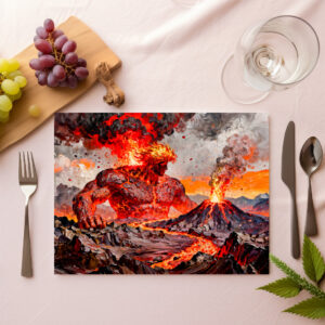 raxxa Premium-Tischset: Pyrokles Titan of Lava and Volcanic Fire from Greek Mythology